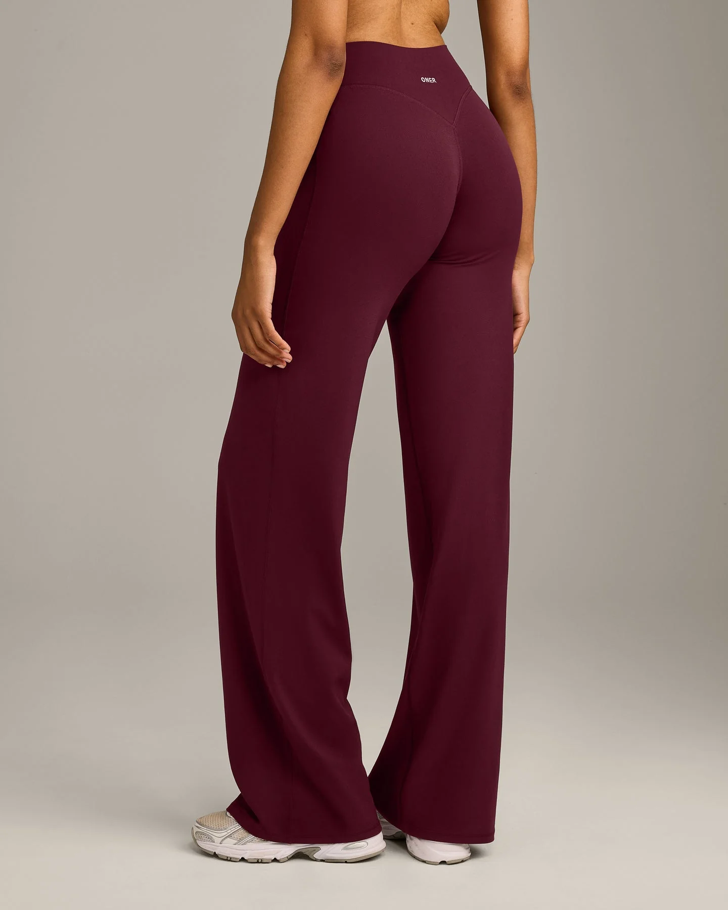 SoftMotion™ Straight Leg Bottoms with Grey Logo | Cherry Lacquer Purple