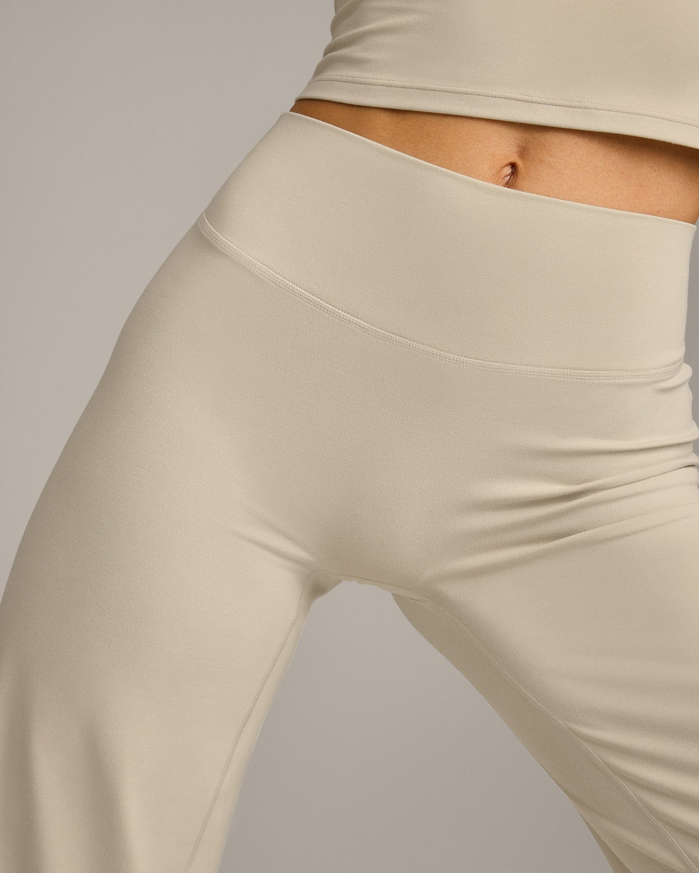 SoftMotion™ Straight Leg Bottoms with Grey Logo | Oatmeal - Image 5
