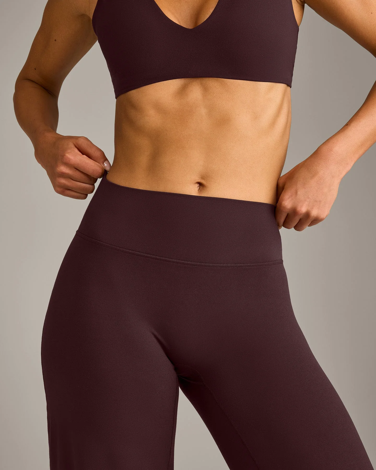 SoftMotion™ Straight Leg Bottoms with Grey Logo | Plum Brown - Image 5