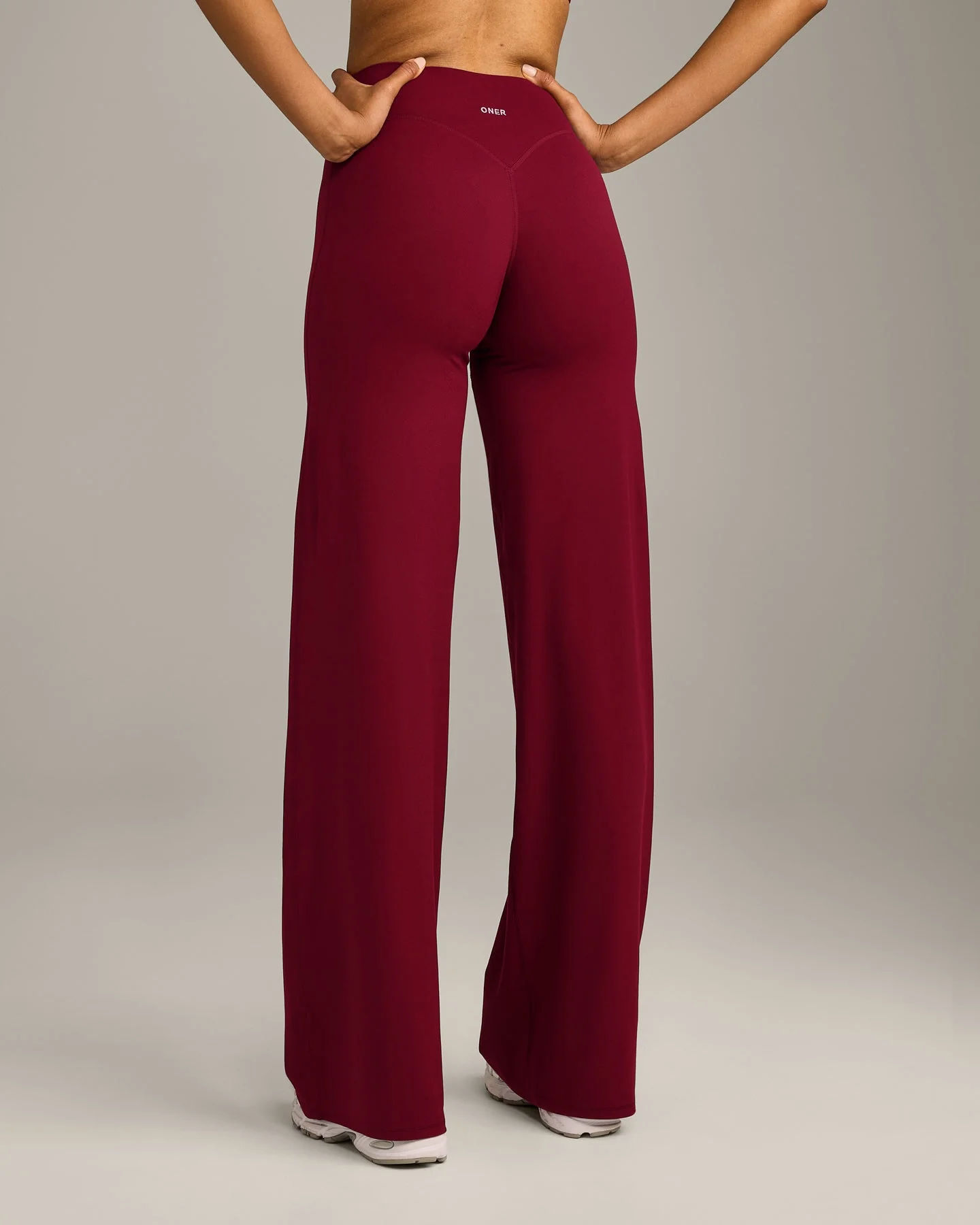 SoftMotion™ Straight Leg Bottoms with Grey Logo | Ruby Red