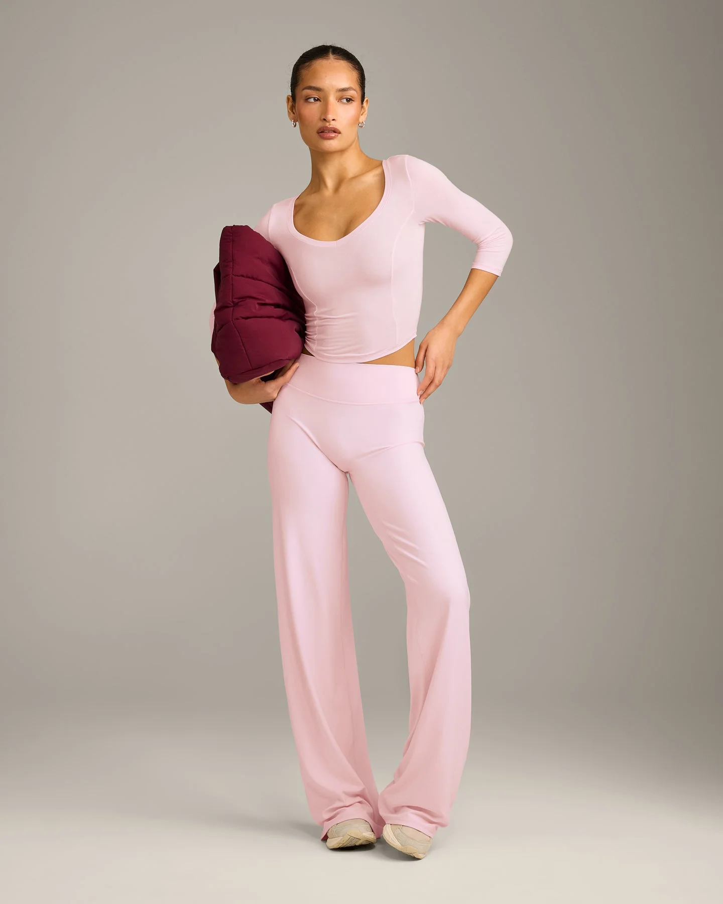 SoftMotion⢠Straight Leg Bottoms with Grey Logo | Soft Girl Pink - Image 2