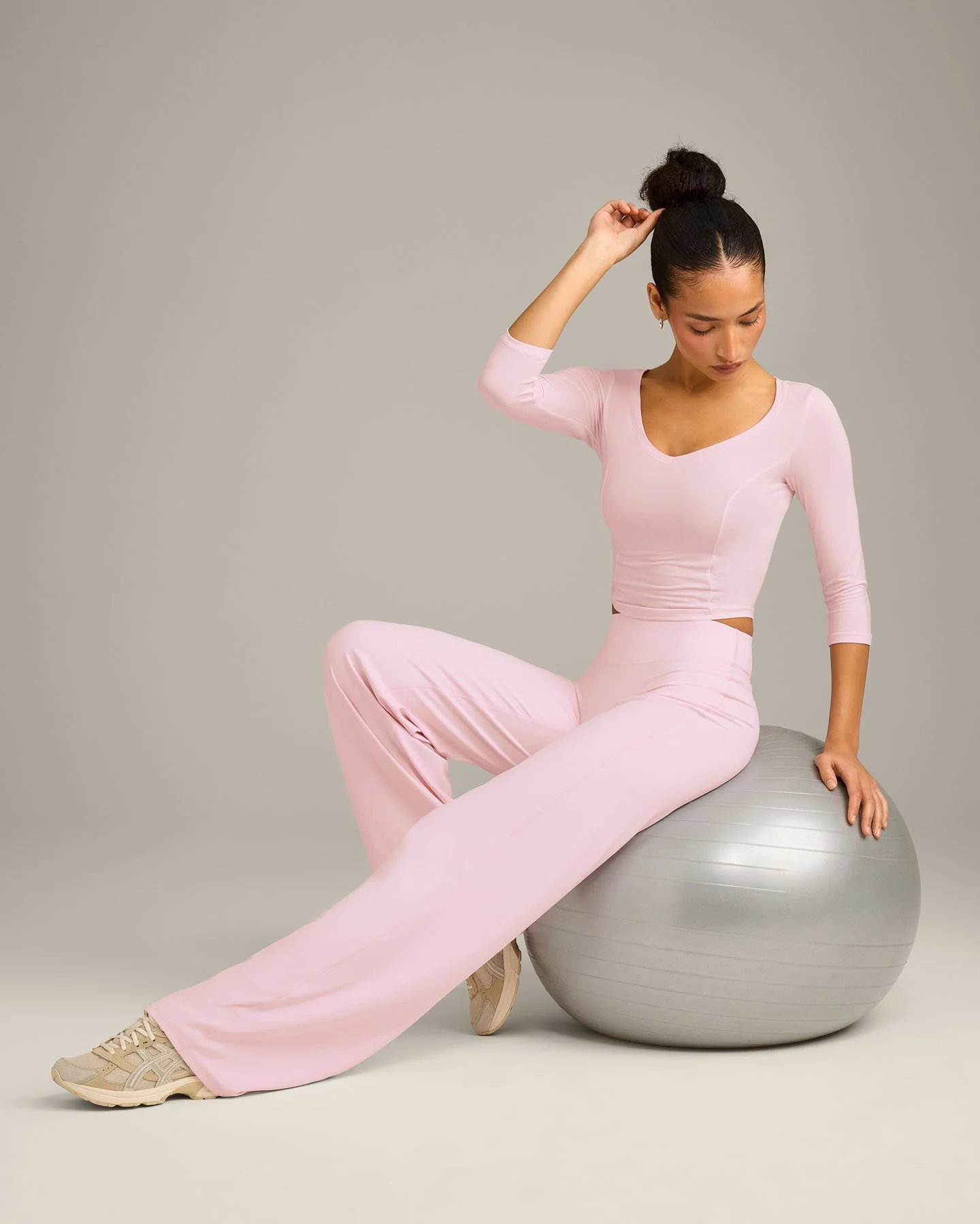 SoftMotion⢠Straight Leg Bottoms with Grey Logo | Soft Girl Pink - Image 3