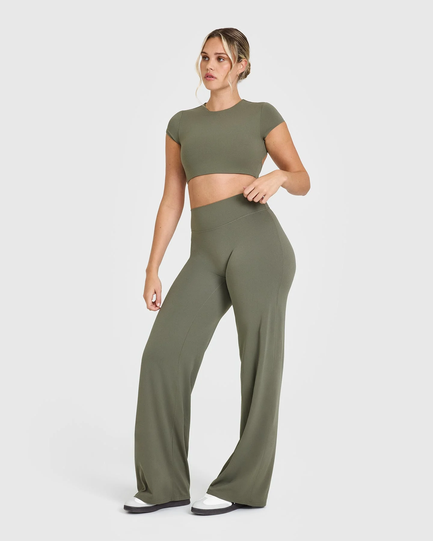 SoftMotion™ Straight Leg Bottoms with White Logo | Alpine Green - Image 3