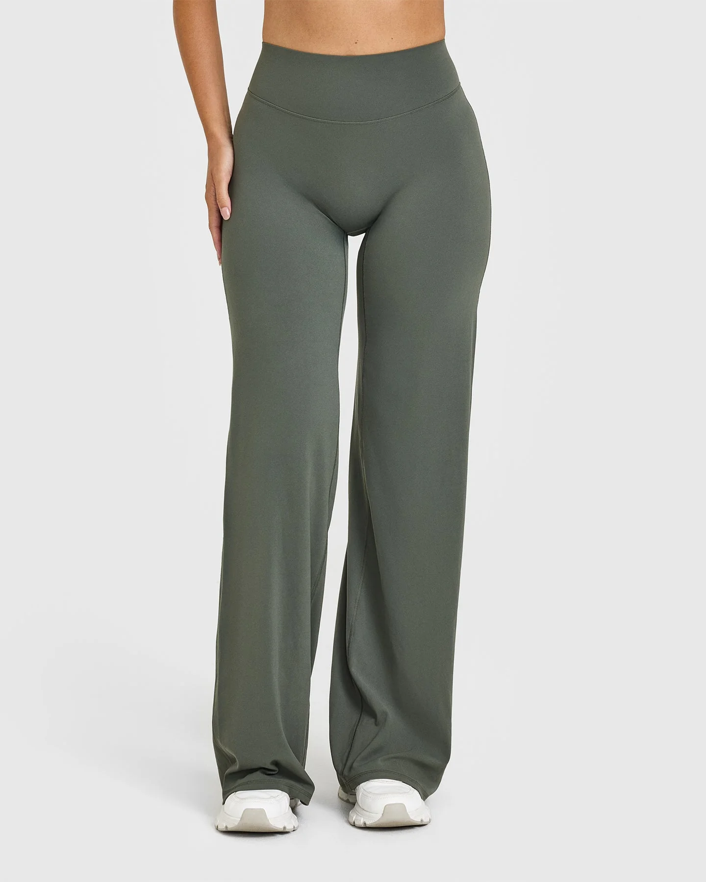 SoftMotion™ Straight Leg Bottoms with White Logo | Dark Khaki - Image 2