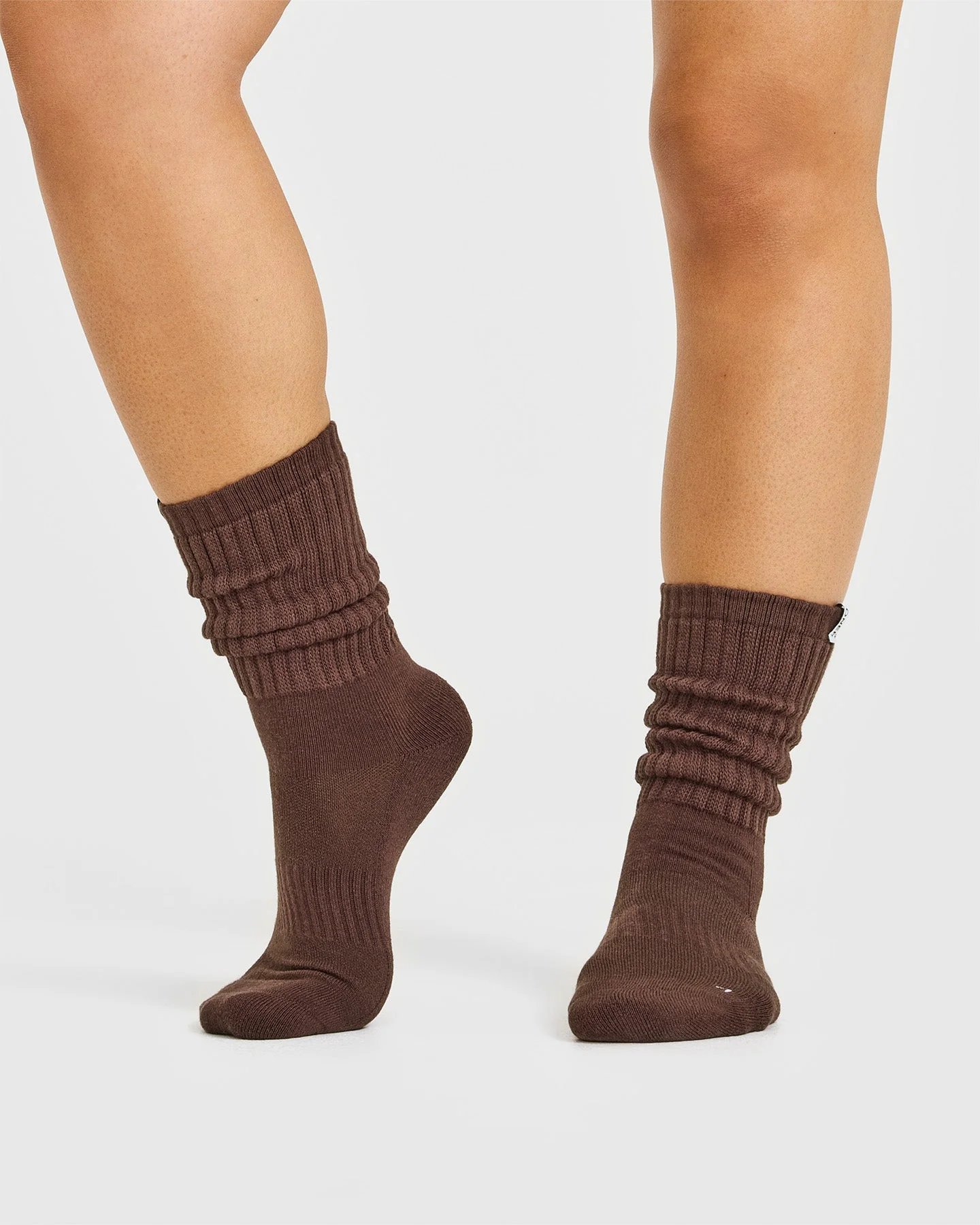 Stripe Slouchy Socks 3 Pack | Ruby Red/Espresso Brown - Image 3