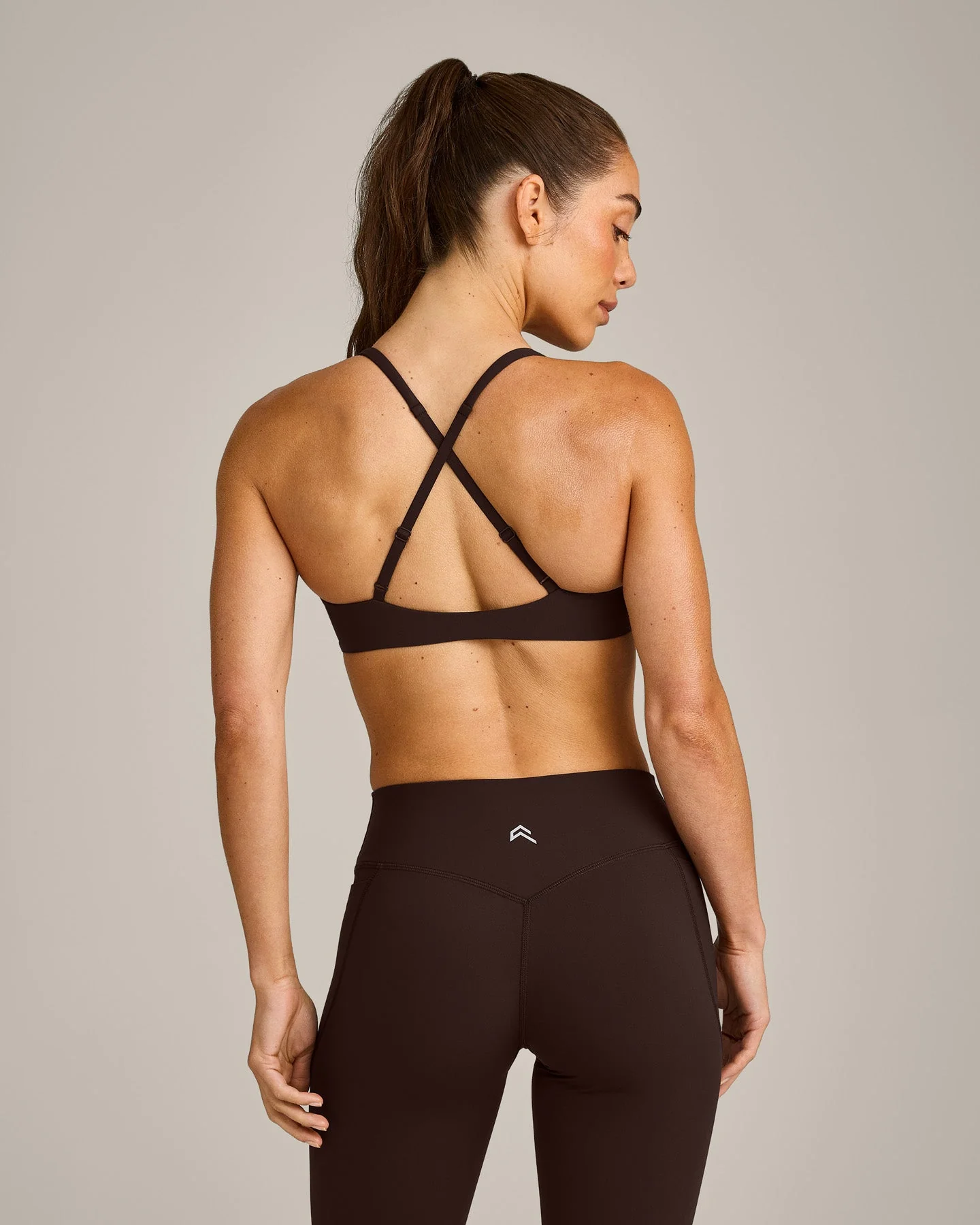 UnifiedMove™ Cross Back Sports Bra with Reflective Logo | 70% Cocoa - Image 6