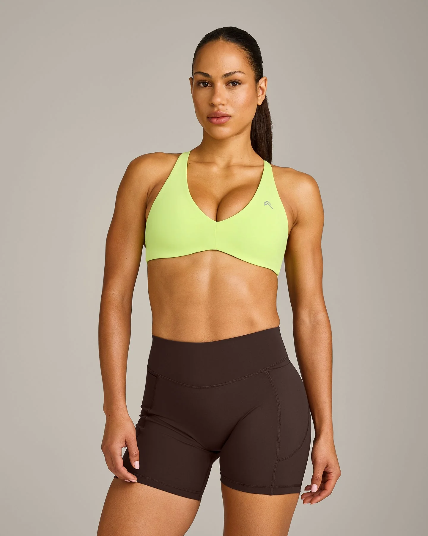 UnifiedMove™ Cross Back Sports Bra with Reflective Logo | Citrus Green
