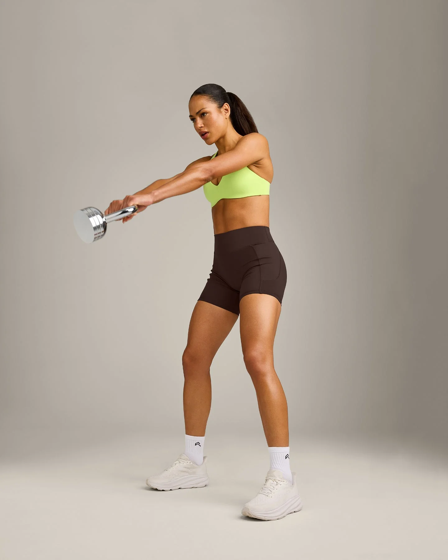 UnifiedMove™ Cross Back Sports Bra with Reflective Logo | Citrus Green - Image 3