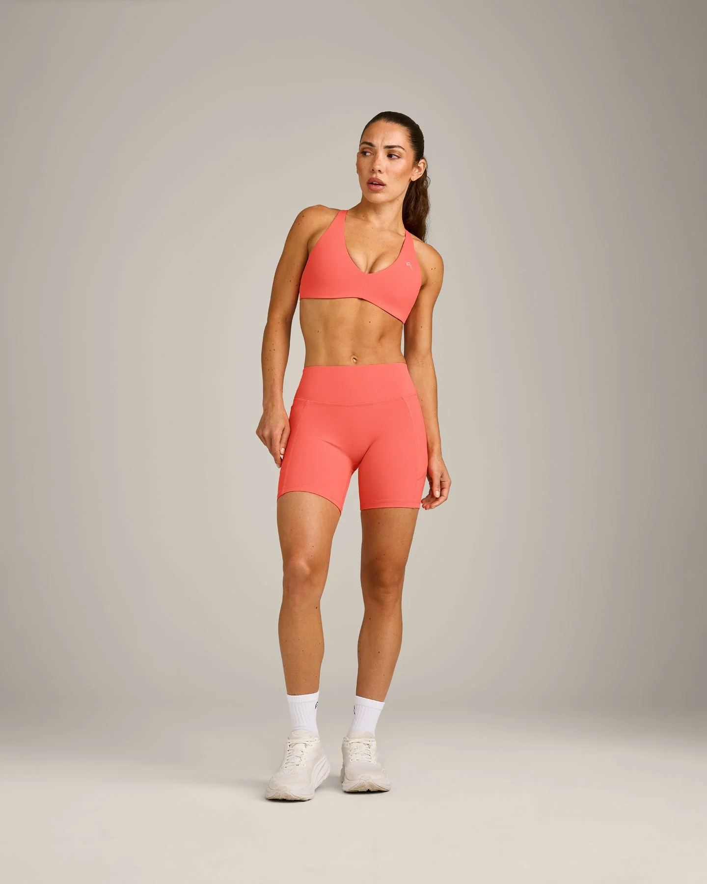 UnifiedMove™ Cross Back Sports Bra with Reflective Logo | Light Charged Coral - Image 3