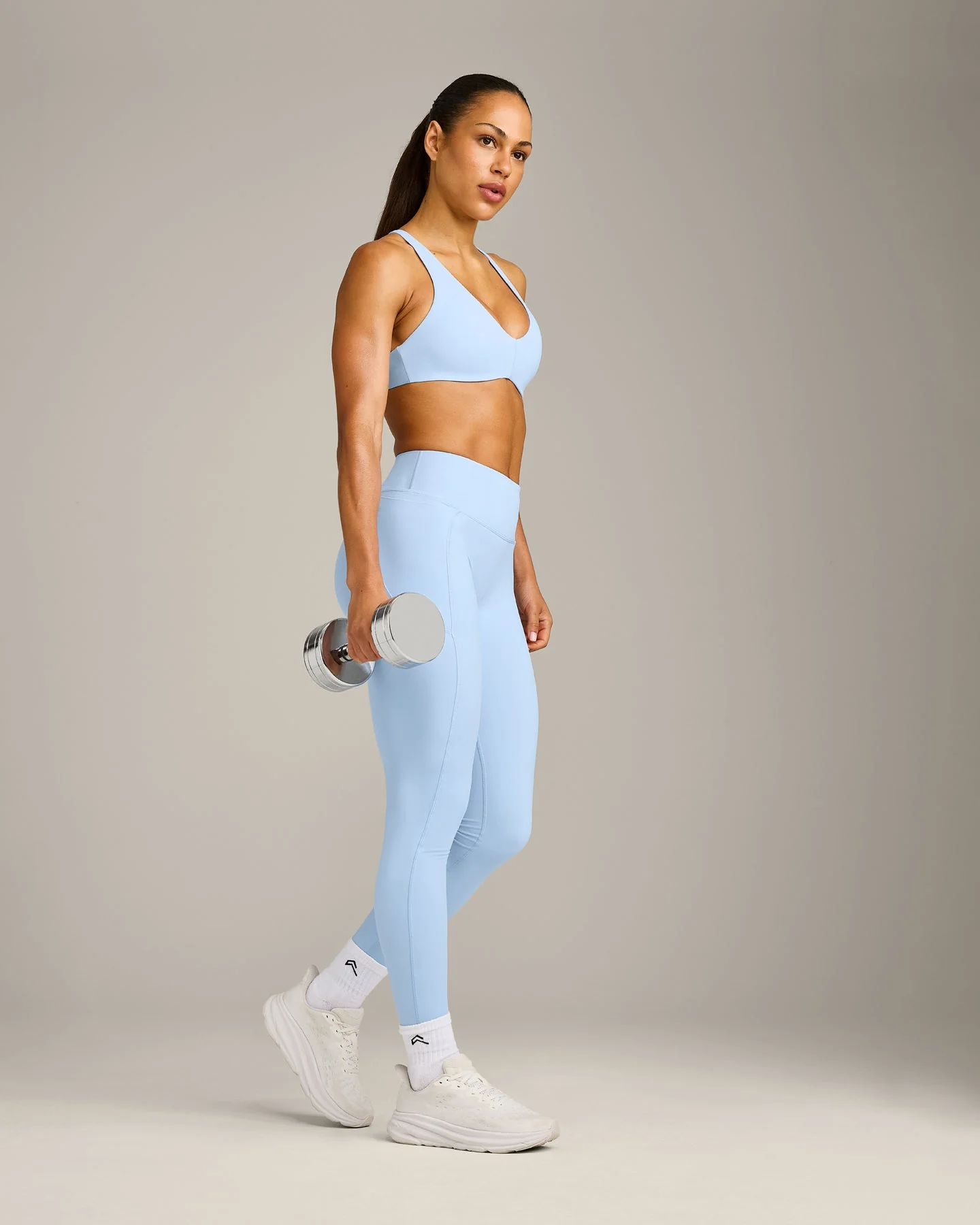 UnifiedMove™ Cross Back Sports Bra with Reflective Logo | Powdered Blue - Image 3