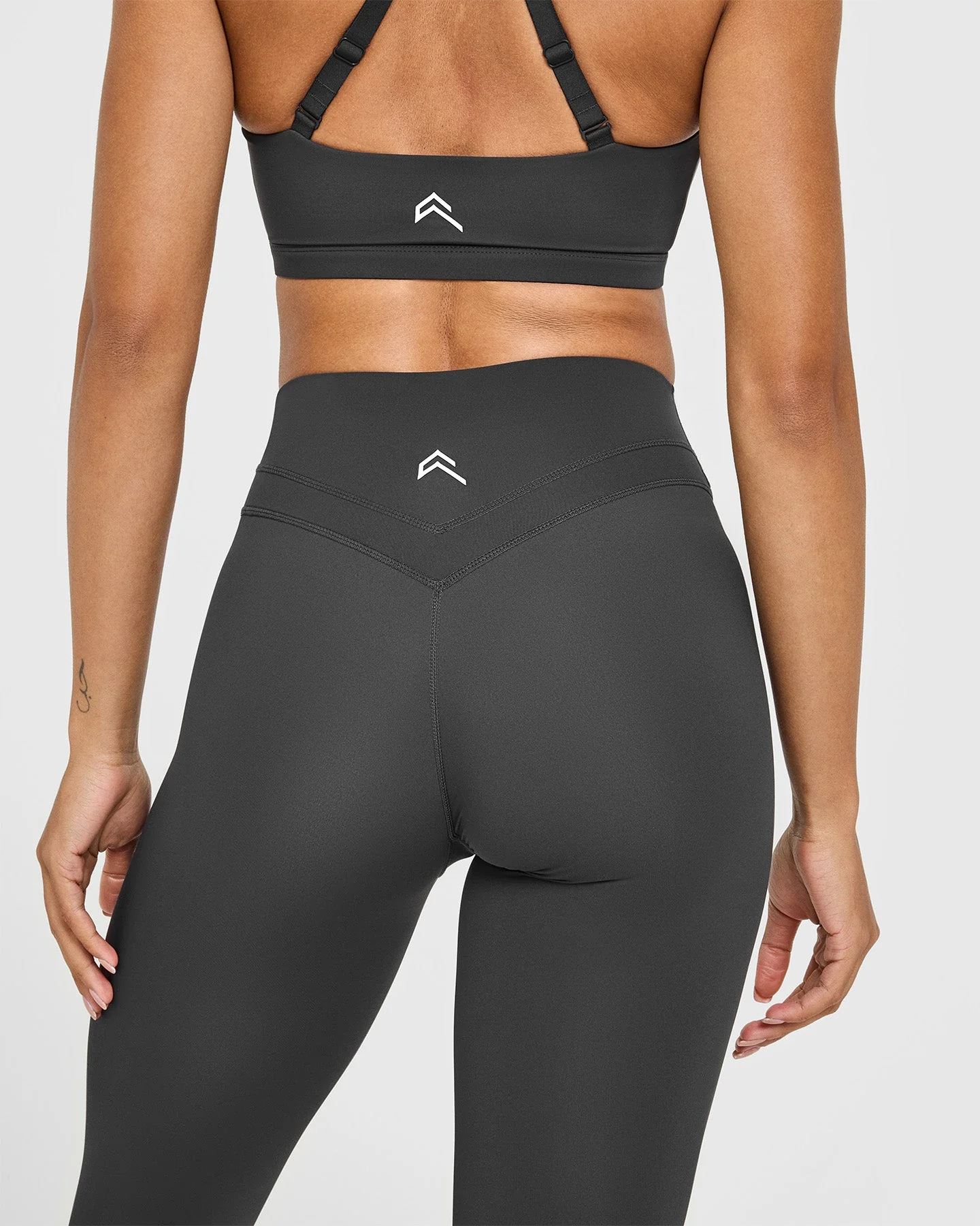UnifiedMove™ High Waisted Leggings White Logo | Coal - Image 4