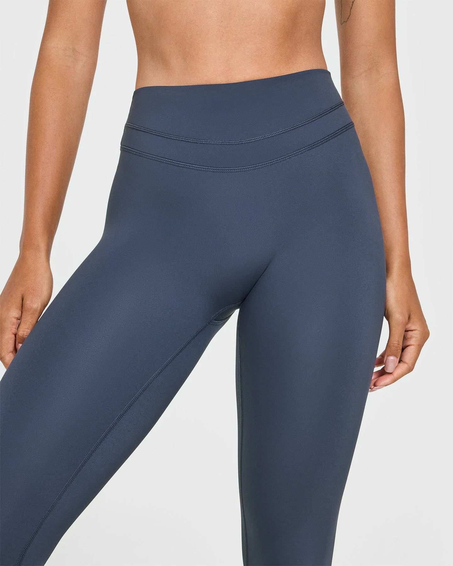 UnifiedMove™ High Waisted Leggings White Logo | True Blue - Image 5