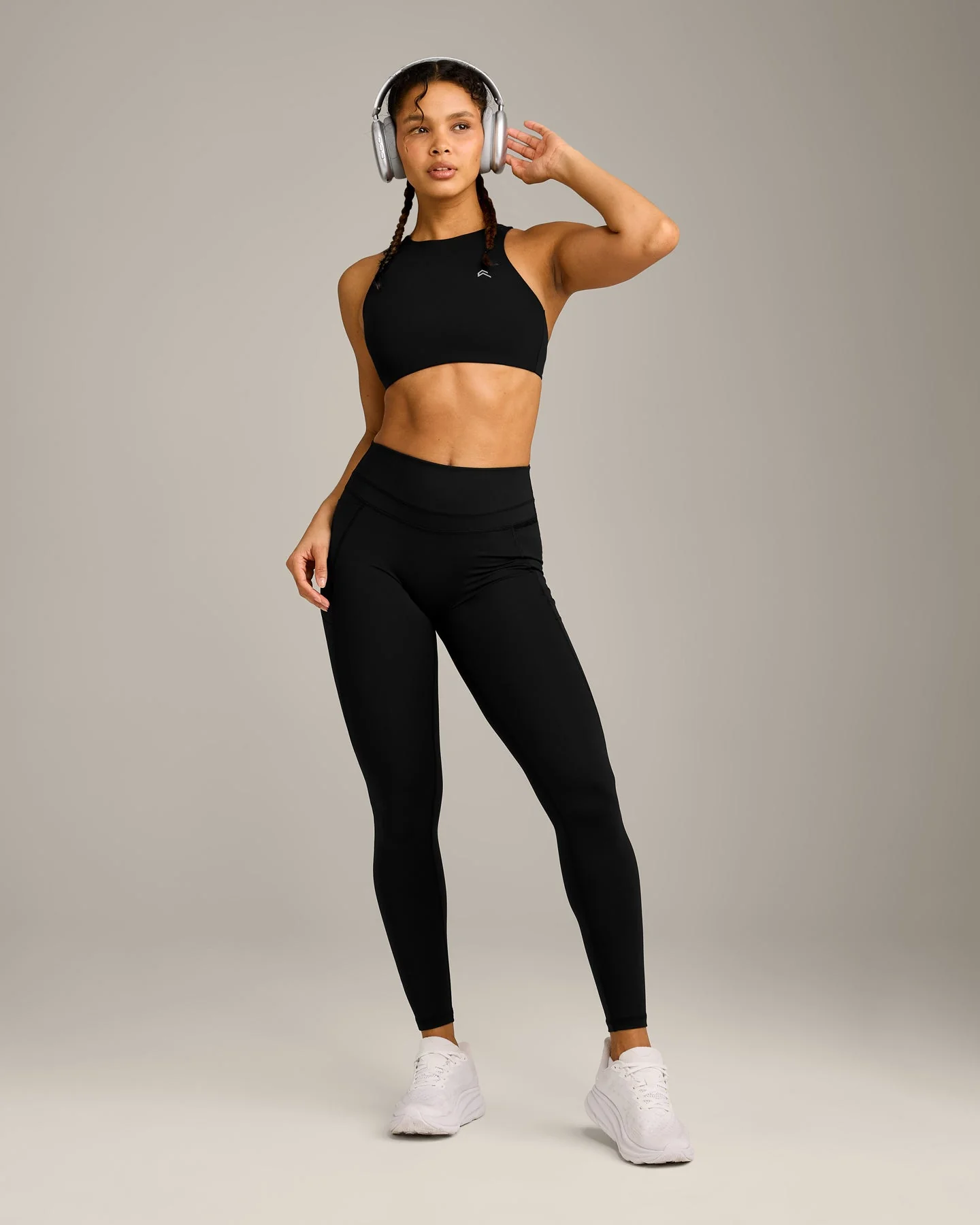 UnifiedMove™ High Waisted Pocket Leggings with Reflective Logo | Black - Image 3