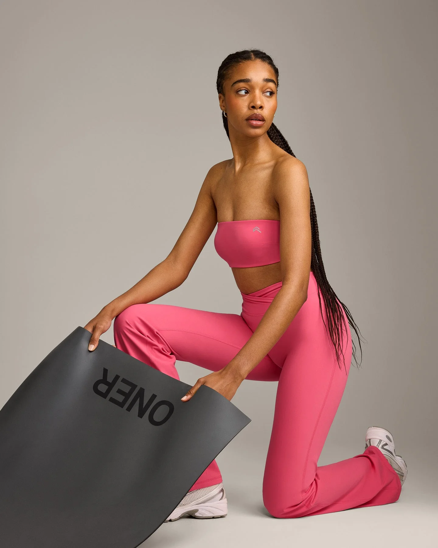 UnifiedMove™ Micro Bandeau Bralette with Reflective Logo | Hot Girl Pink - Image 4