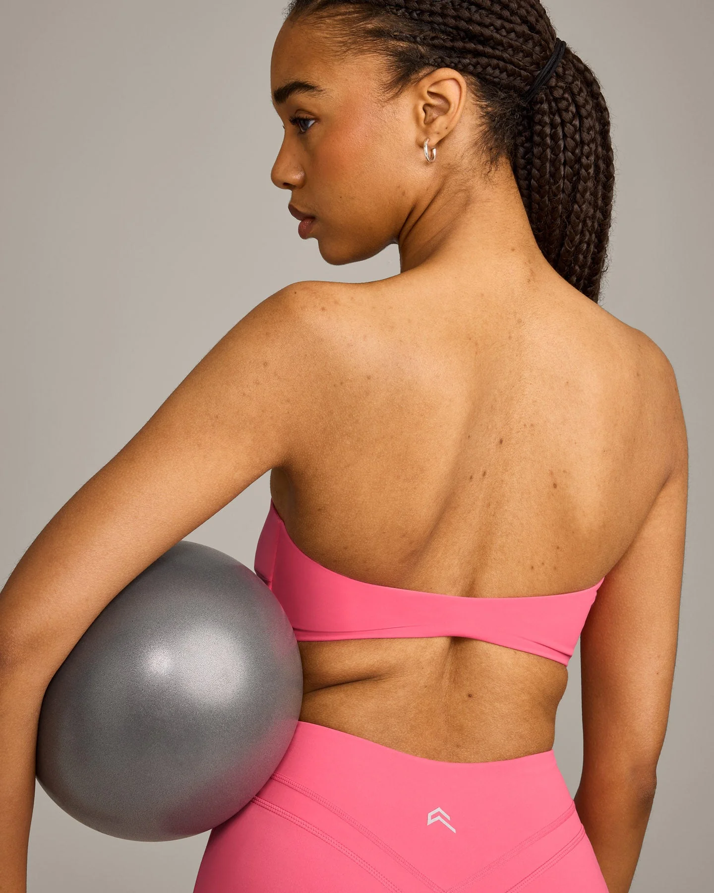 UnifiedMove™ Micro Bandeau Bralette with Reflective Logo | Hot Girl Pink - Image 5