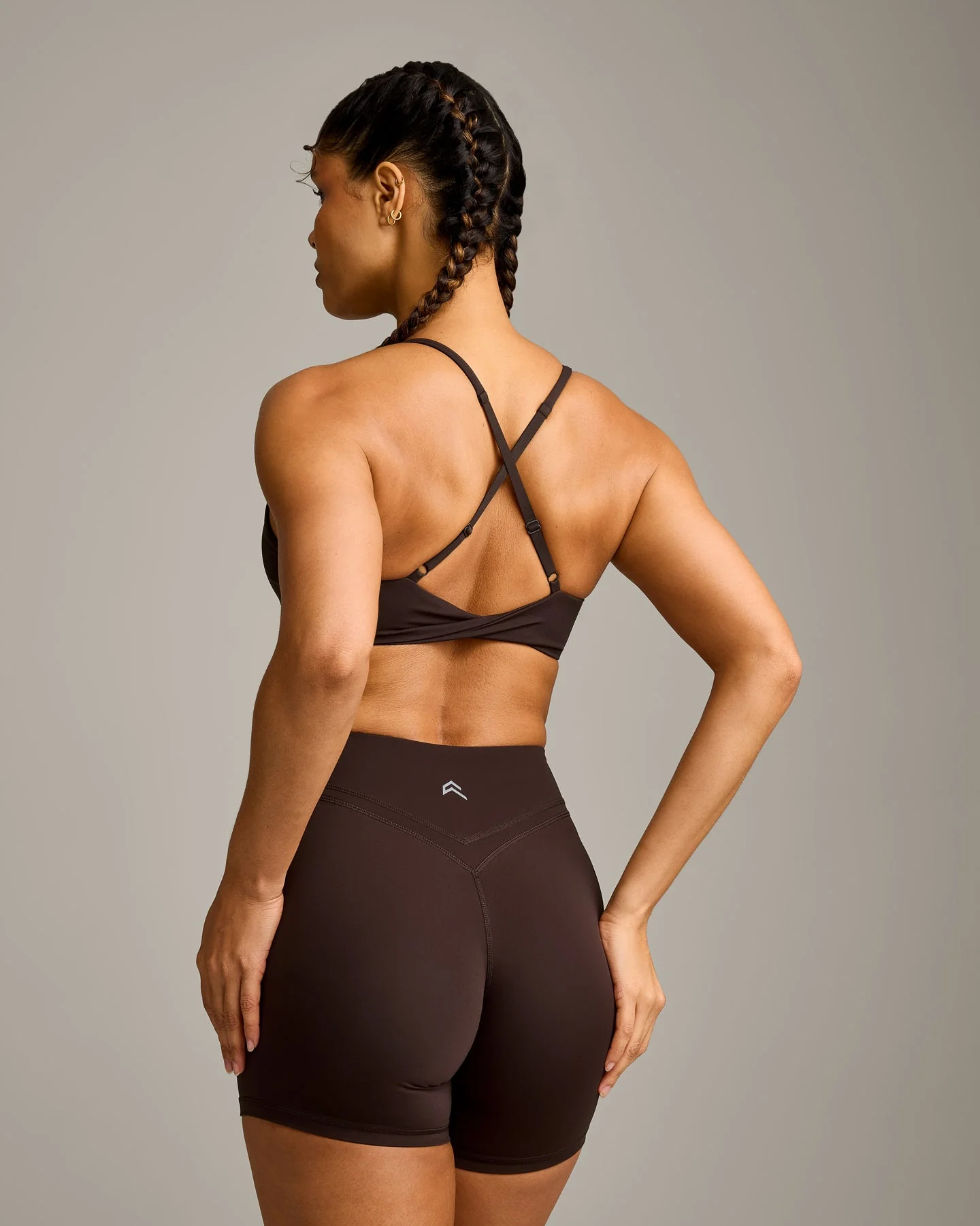 UnifiedMove™ Micro Bralette with Reflective Logo | 70% Cocoa - Image 2