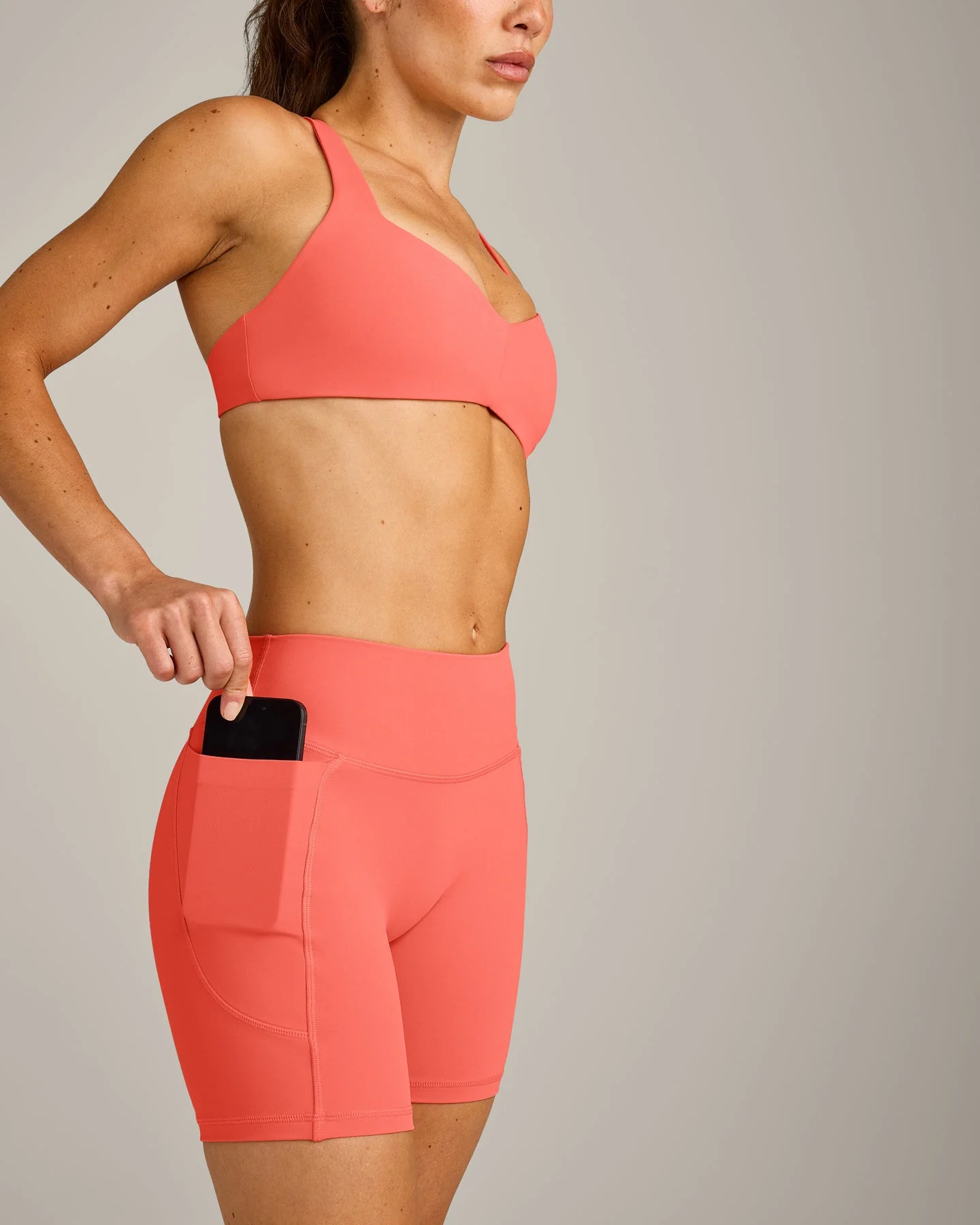UnifiedMove™ Pocket Shorts 6" with Bonding with Reflective Logo | Light Charged Coral - Image 2