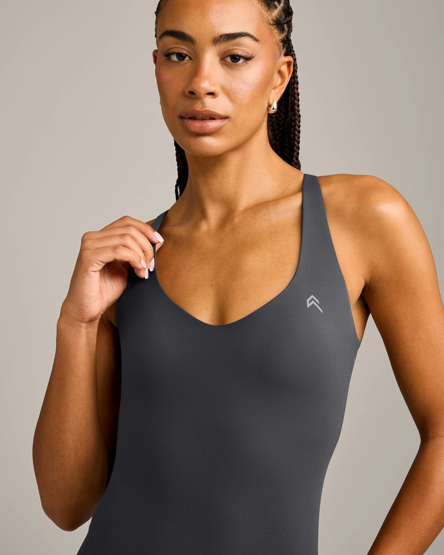 UnifiedMove™ V Neck Cross Back Vest with Reflective Logo | Coal - Image 4